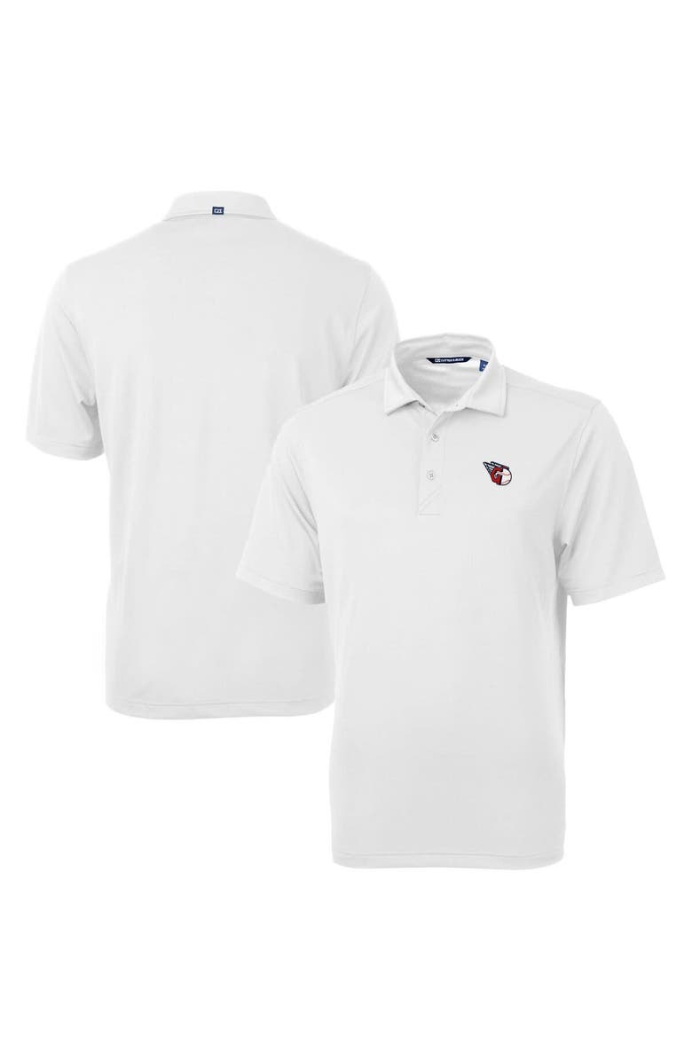 Cutter & Buck Men's Cutter & Buck  White Cleveland Guardians Virtue Eco Pique Recycled Polo, Alternate, color, 