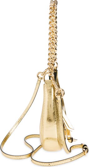 Mini Crescent Metallic Crossbody Bag