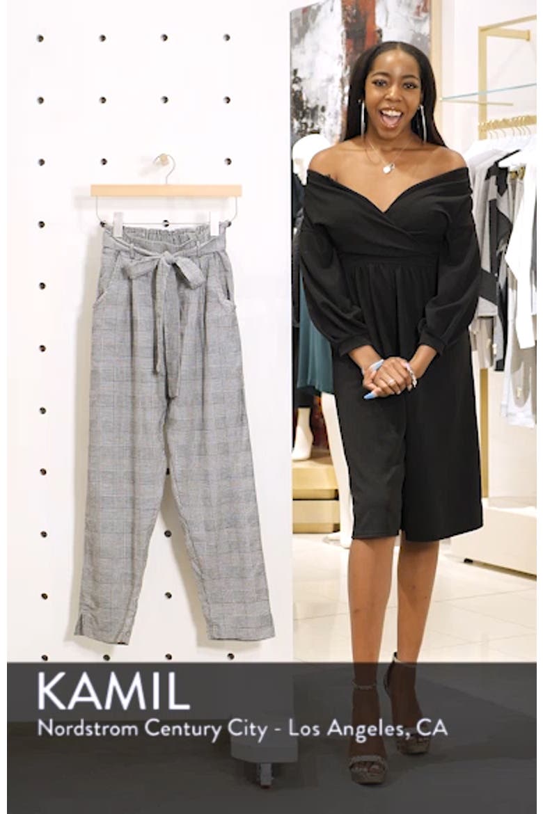 High Rise Paperbag Waist Glen Plaid Pants video