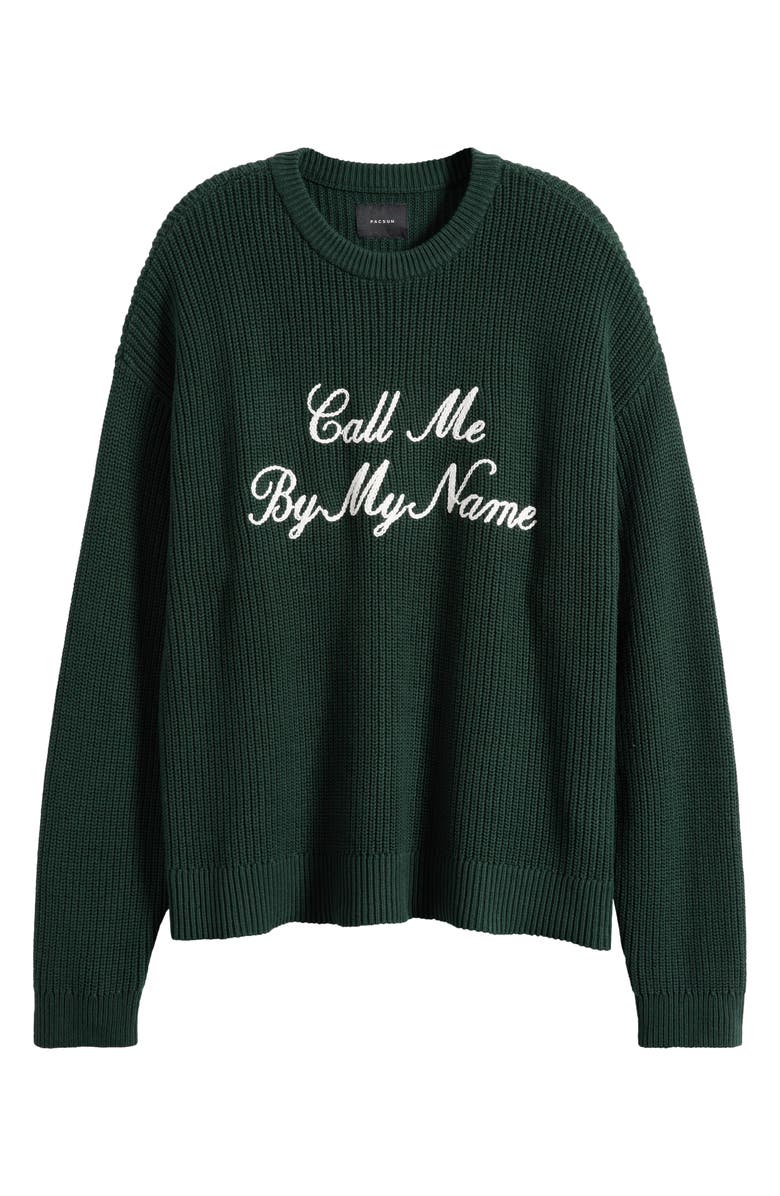 PacSun By My Name Crewneck Cotton Sweater, Main, color, Green