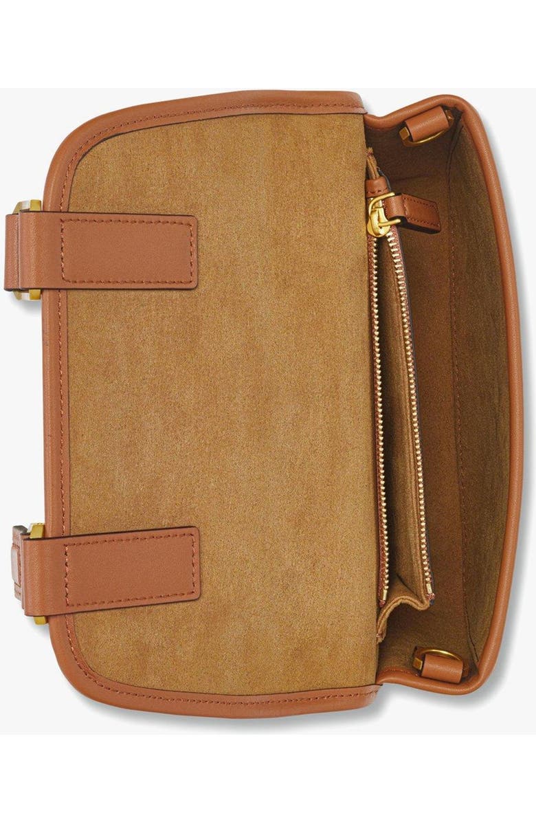 MCM Aren Messenger Bag in Visetos, Alternate, color, Cognac