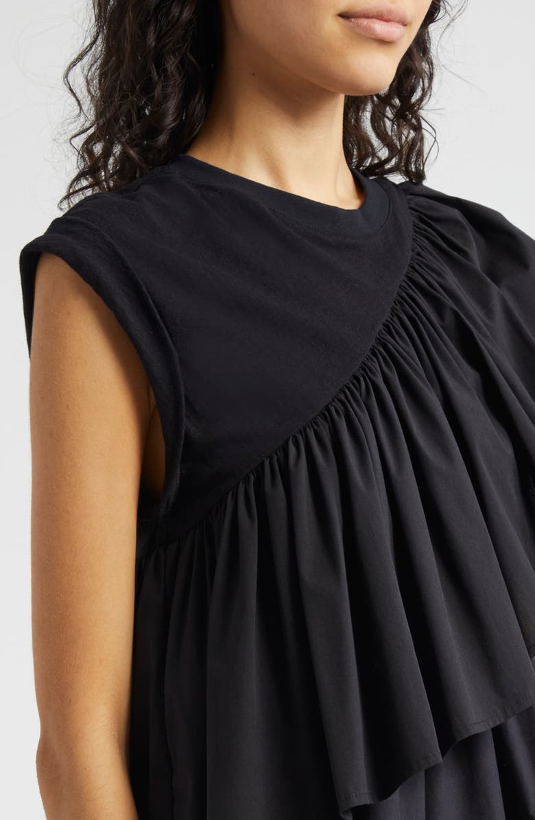 Cinq à Sept Micki Woven Ruffle Layer T-Shirt, Alternate, color, 