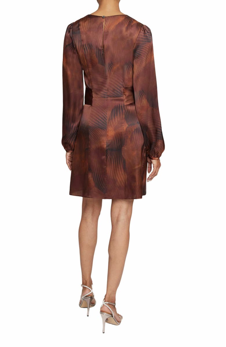 Santorelli Darya Long Sleeve Dress in Abstract Printed Silk, Alternate, color, 
