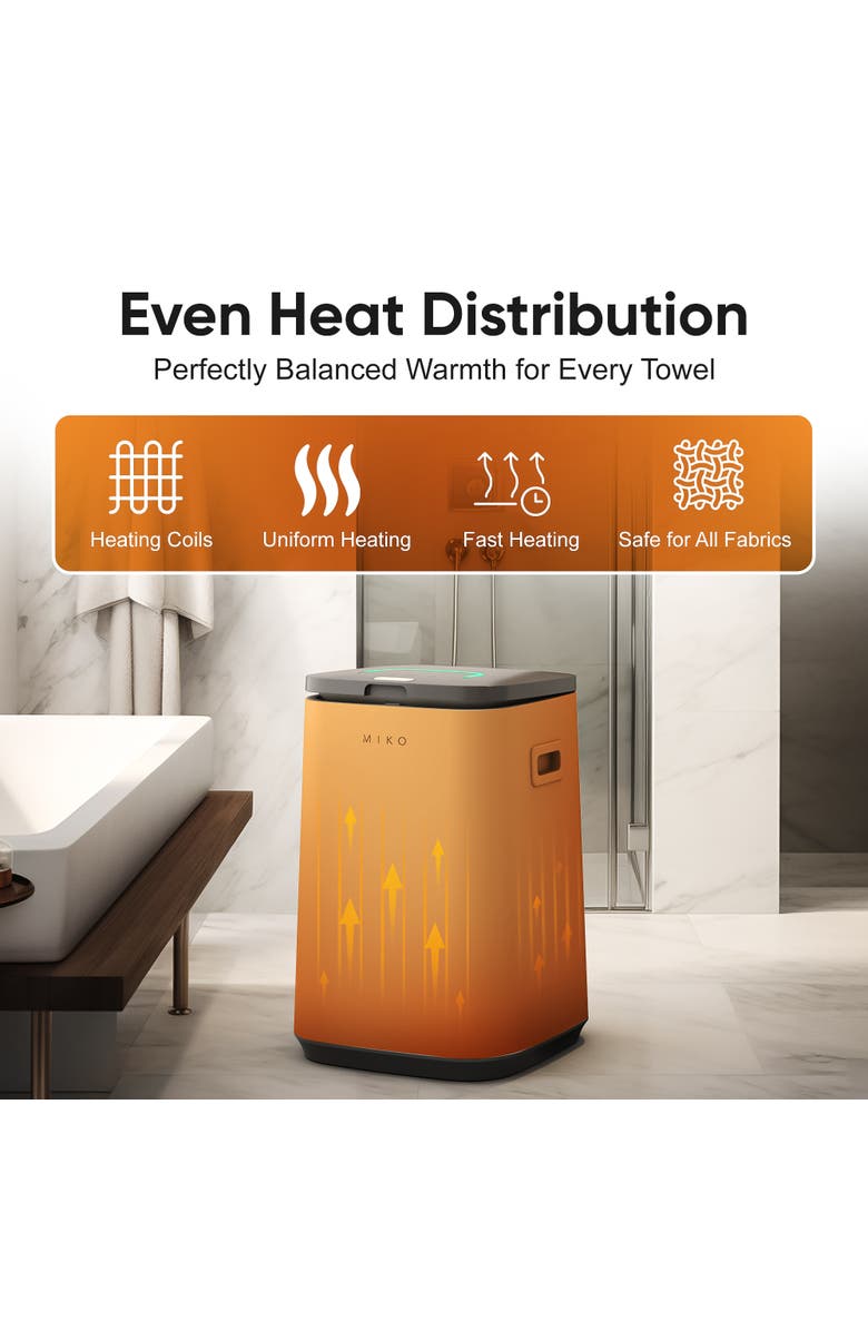 MIKO Nest Towel Warmer 23L Capacity with Aromatherapy, Alternate, color, White