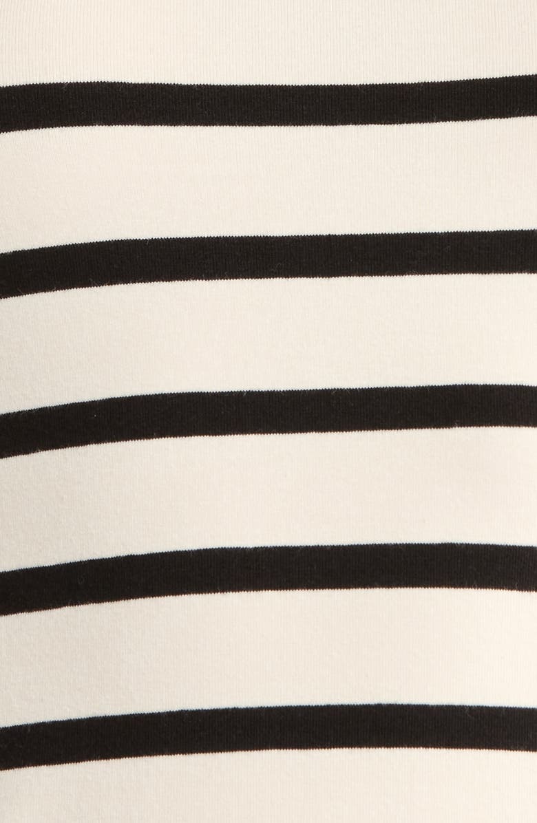 Good American Super Stretch Cotton Blend T-Shirt, Alternate, color, Black Ecru Wide Stripe