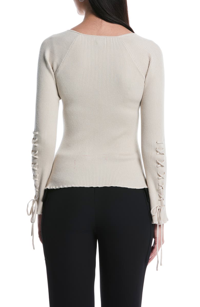 Laundry by Shelli Segal Tie Sleeve Sweater, Alternate, color, Peyote