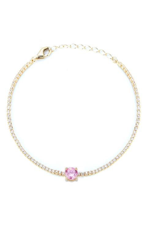 14K Gold Plated Cubic Zirconia Tennis Bracelet