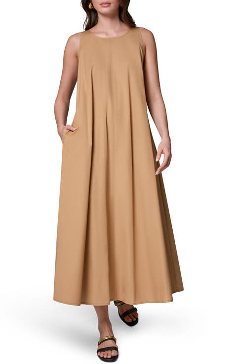 Tie Back Stretch Cotton Maxi Dress