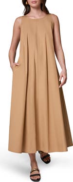 Donna Karan New York Tie Back Stretch Cotton Maxi Dress