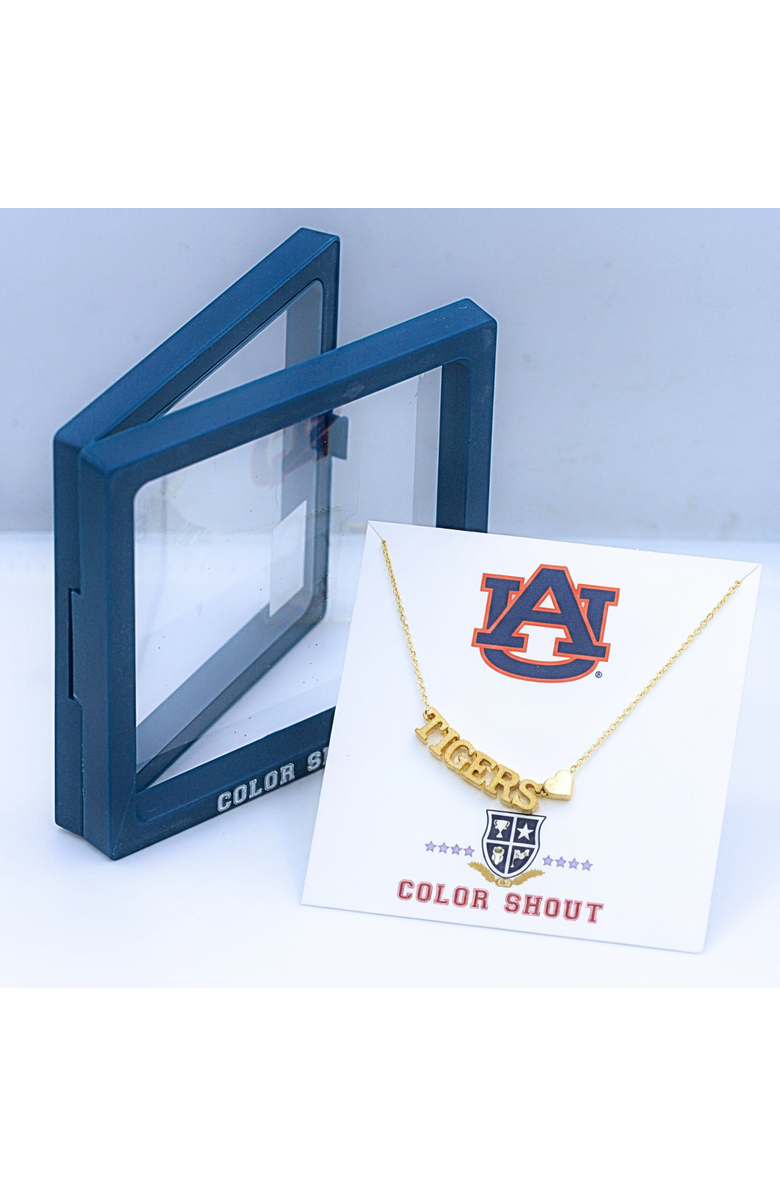 Color Shout Auburn University Gold Heart Necklace, Alternate, color, Yellow Gold