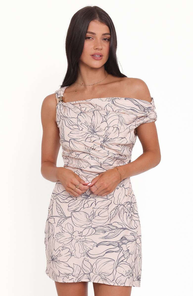 Petal & Pup Aleyna One-Shoulder Floral Minidress, Alternate, color, 