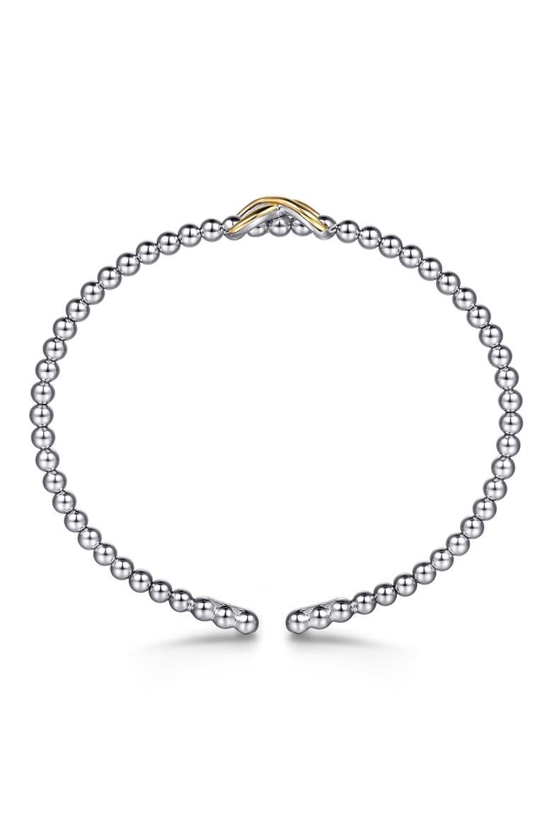 Infinity Sterling Silver & 14K Gold Cuff Bracelet, Alternate, color, SILVER/ 14K YELLOW GOLD