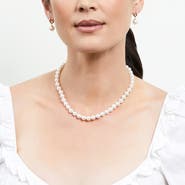 The Pearl Source 7.5-8.0mm Hanadama Akoya White Pearl Necklace