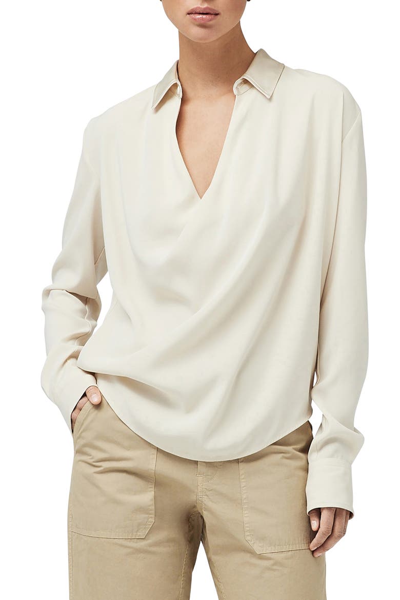 Phillipa Point Collar Blouse, Main, color, IVORY
