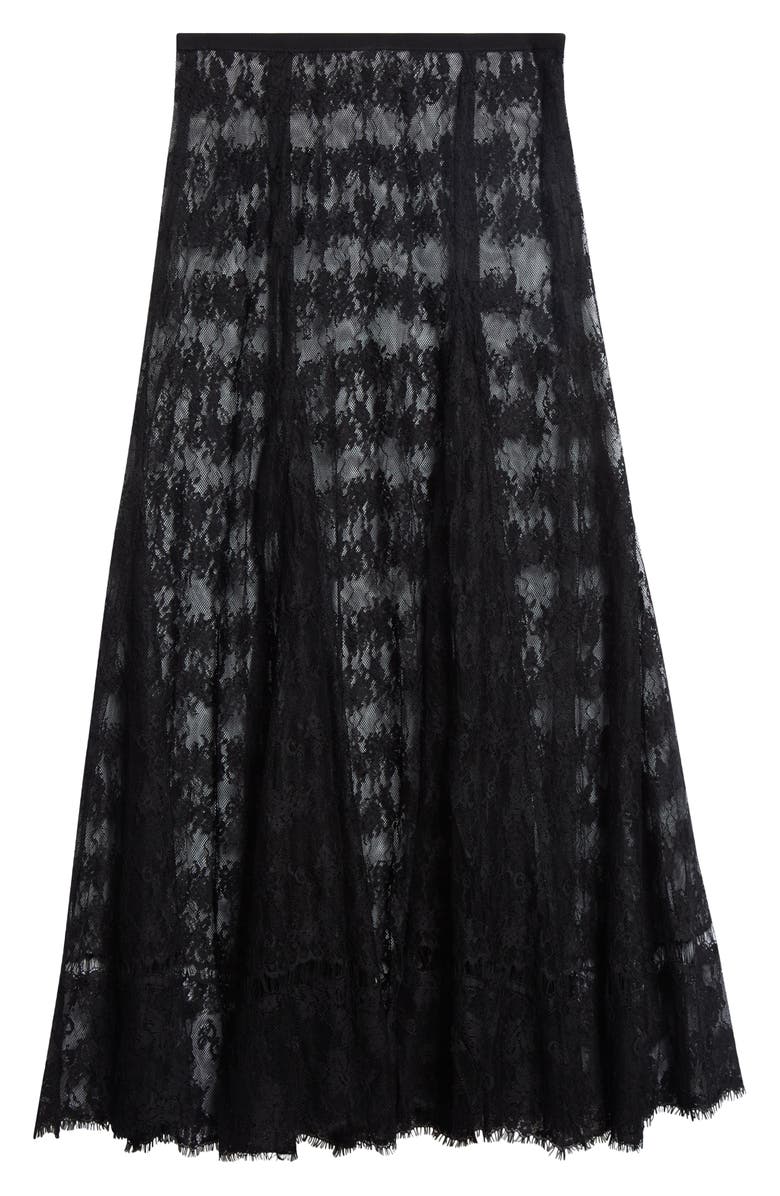 Collina Strada Pamela Sheer Lace Midi Skirt, Main, color, Black