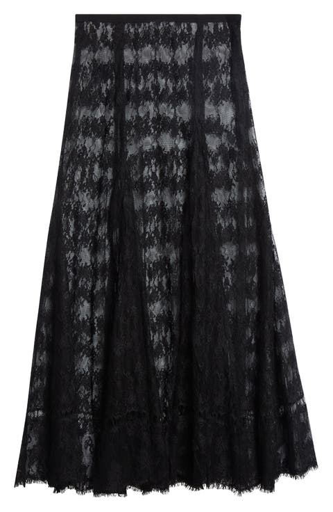 Pamela Sheer Lace Midi Skirt