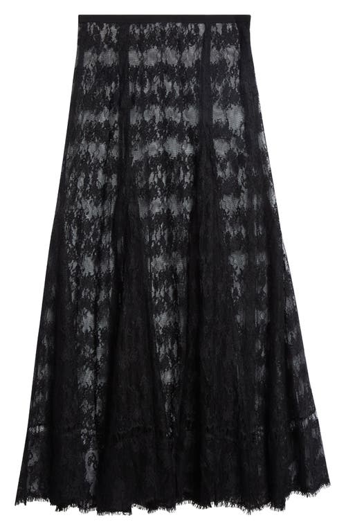 Collina Strada Pamela Sheer Lace Midi Skirt In Black