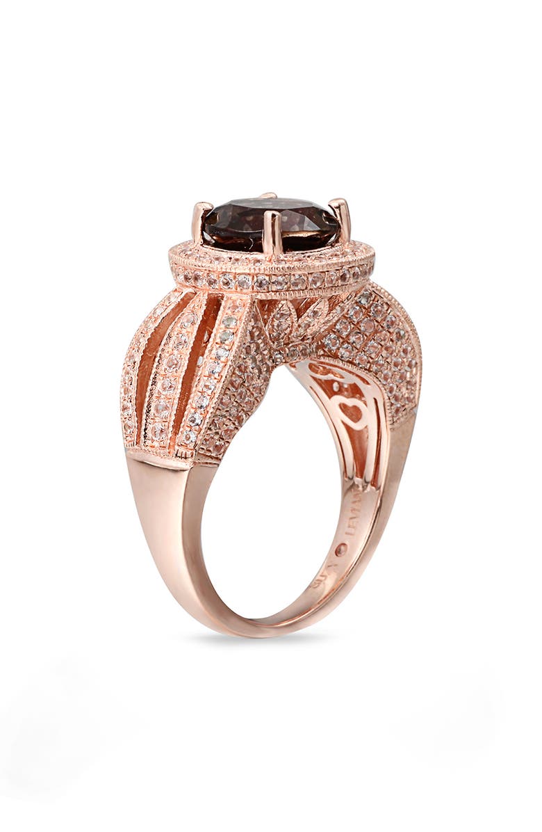 SUZY LEVIAN 14K Rose Gold Plated Sterling Silver Smoky Quartz Ring, Alternate, color, 