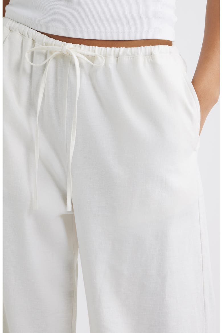 Linen Blend Wide Leg Pants, Alternate, color, WHITE
