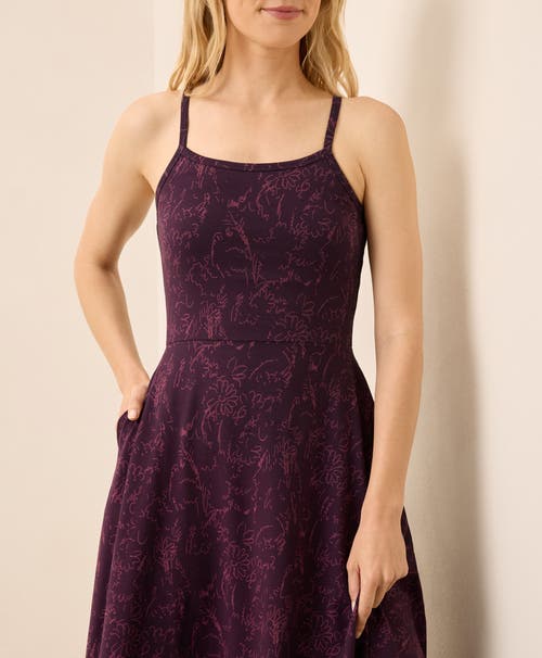 Pact Organic Cotton Fit & Flare Midi Dress In Purple