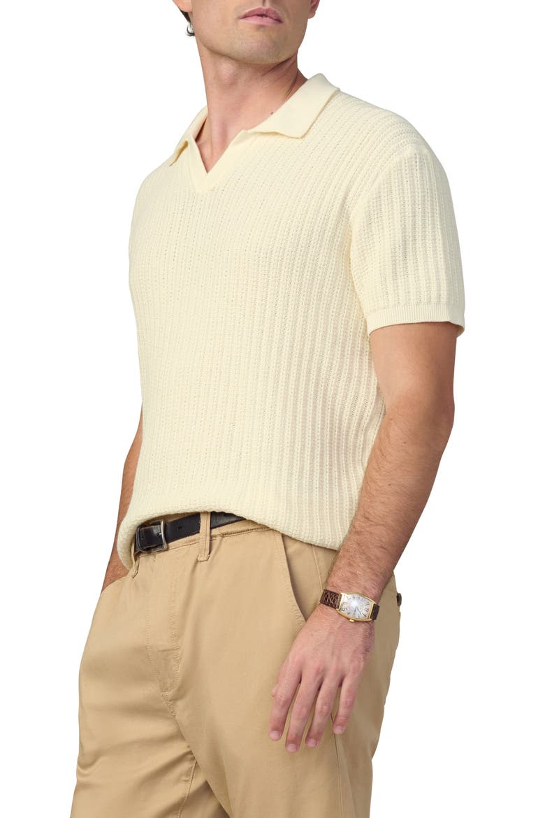 Textured Johnny Collar Polo, Alternate, color, SEA SALT