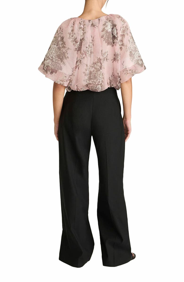 Rebecca Taylor Emblem Fleur Bubble Print Top, Alternate, color, Peony Combo