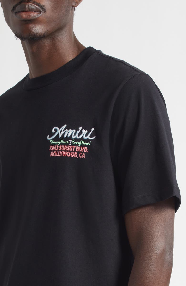 AMIRI Neon Lights Oversize Graphic T-Shirt, Alternate, color, Black