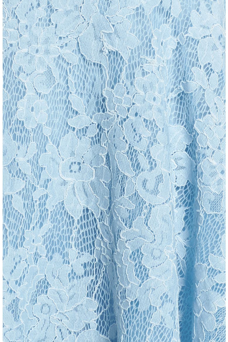 Lace Off the Shoulder Fit & Flare Dress, Alternate, color, WASHED BLUE