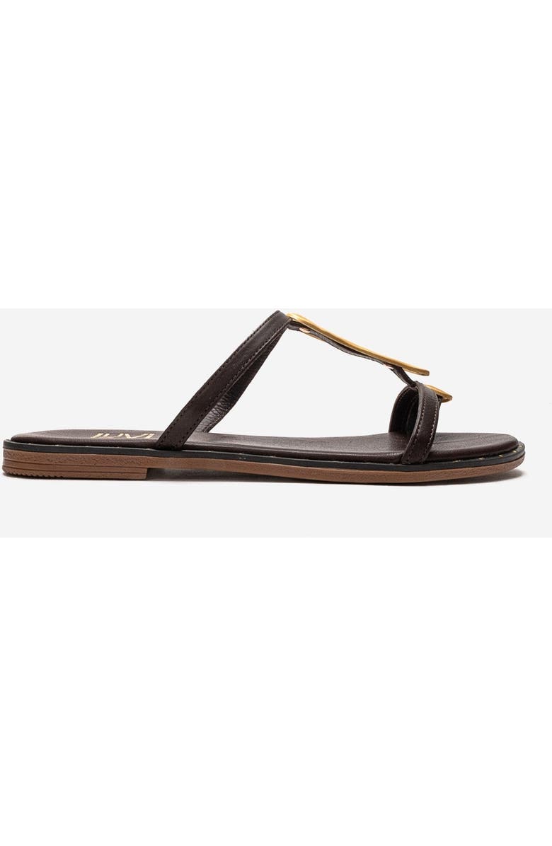 Forever & Always Shoes Tessa Leather Thong Sandal, Alternate, color, Brown