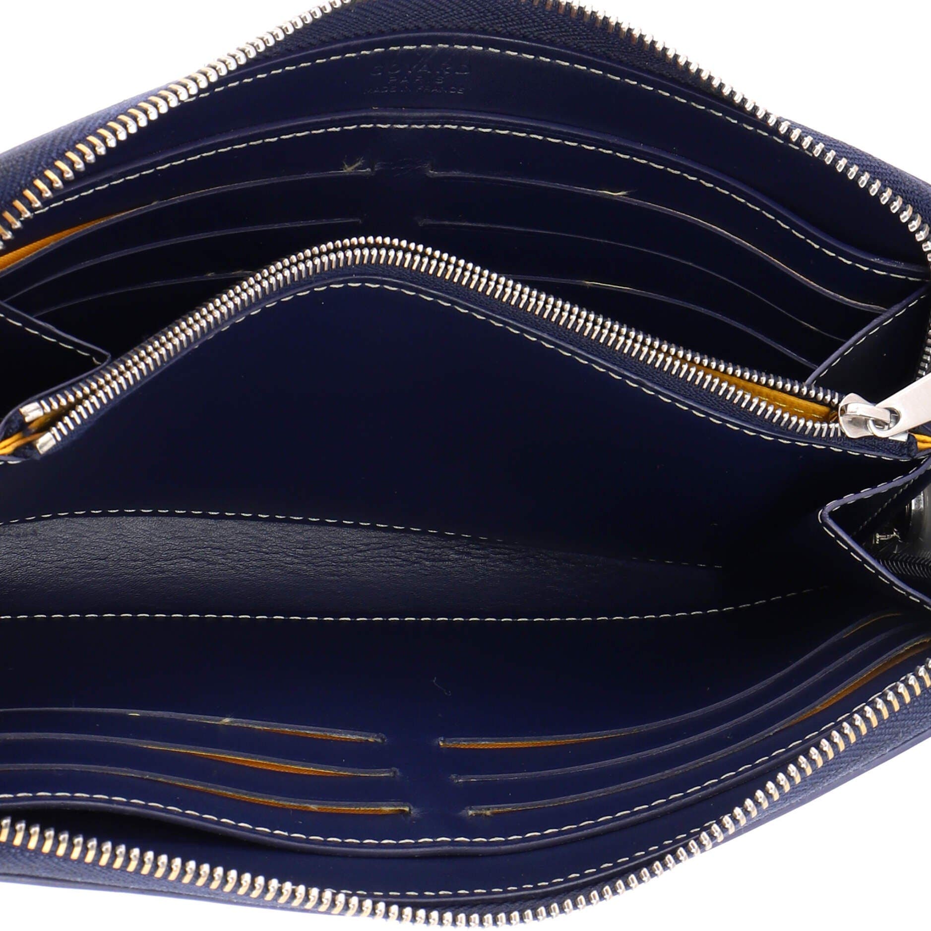 Matignon Zip Wallet Coated Canvas with Leather, Alternate, color, Blue