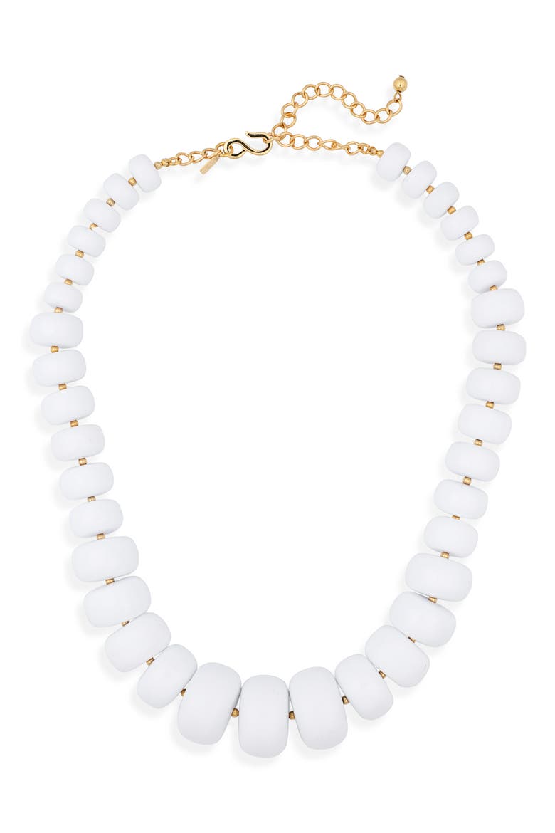 Beaded Necklace, Main, color, WHITE
