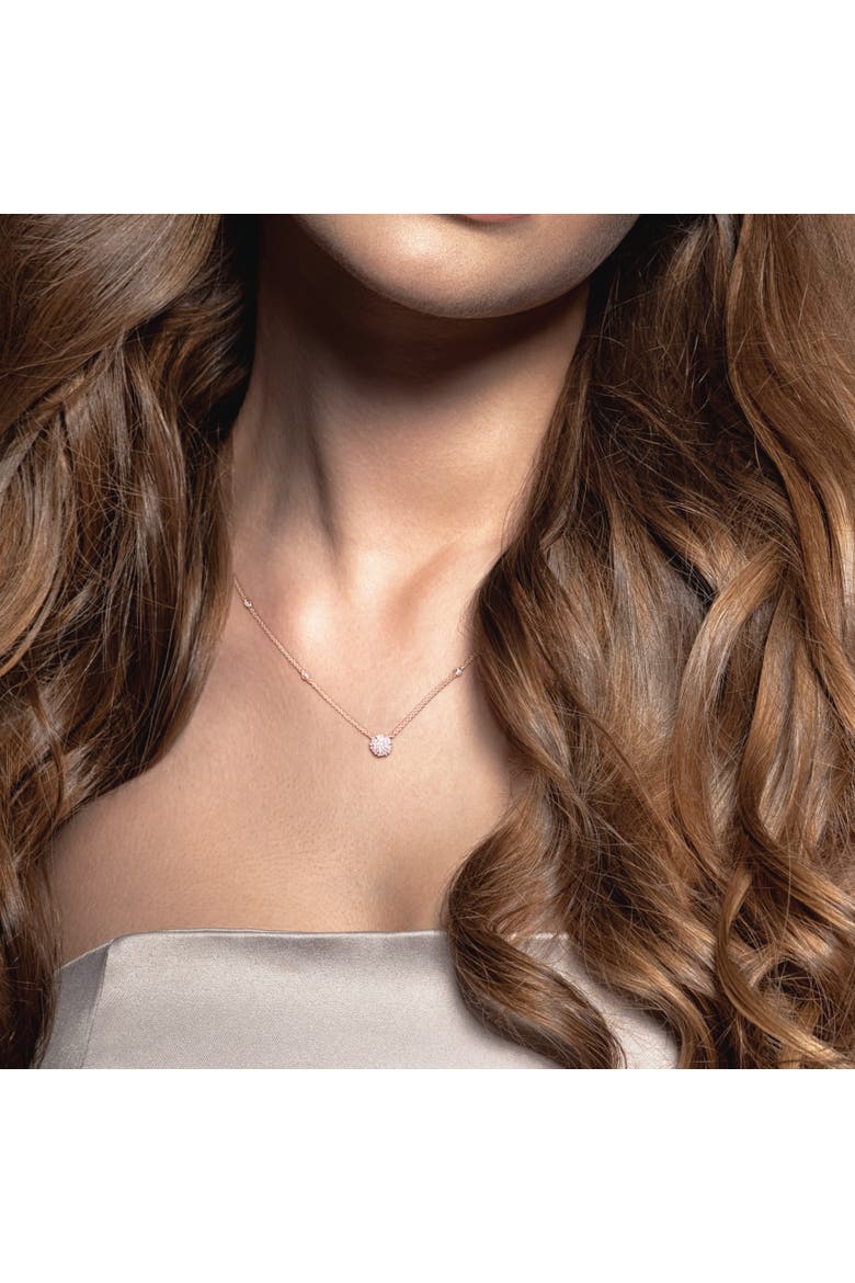 Diamond Floral Cluster Necklace 14k Rose Gold, Alternate, color, Rose Gold