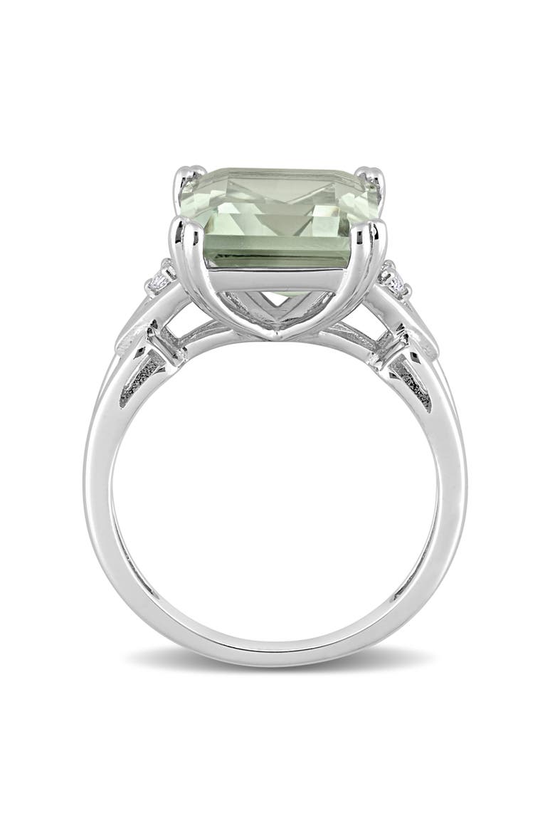 Gemstones & White Topaz Cocktail Ring, Alternate, color, Green Quartz