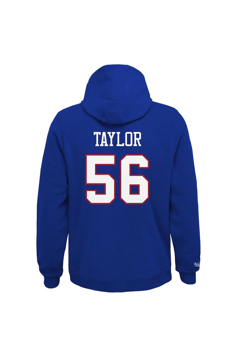 Mitchell & Ness Youth Mitchell & Ness Lawrence Taylor Royal New York Giants Retired Player Name & Number Fleece Pullover Hoodie, Alternate, color,
