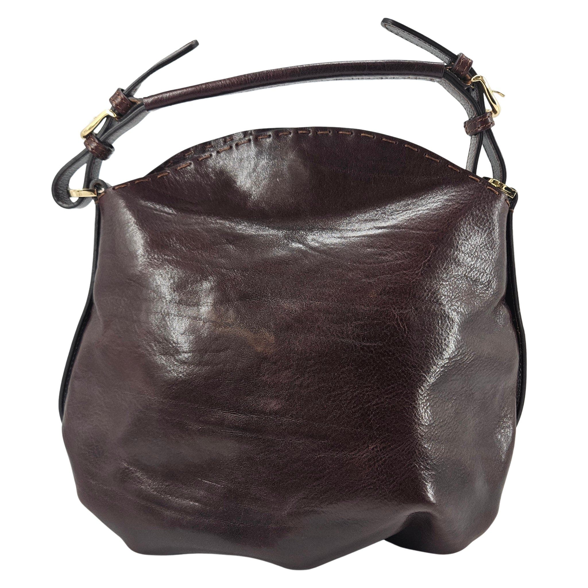 Studded Leather Fleur de lis Shoulder Bag, Alternate, color, brown