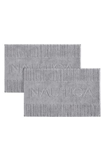 Nautica Logo Bath Rug In Grey