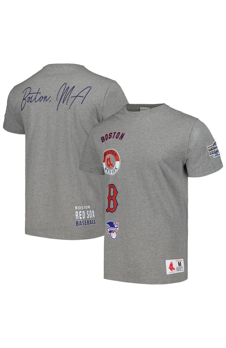 Mitchell & Ness Men's Mitchell & Ness Heather Gray Boston Red Sox Cooperstown Collection City Collection T-Shirt, Alternate, color, Heather Gray