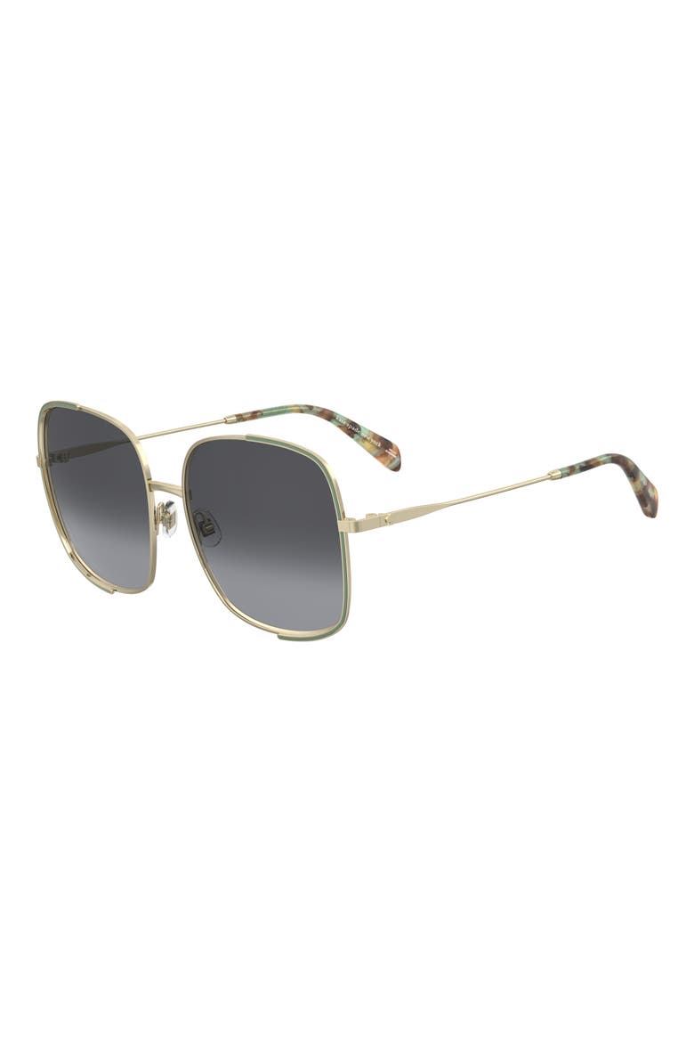 isla 59mm gradient square sunglasses, Alternate, color, GOLD GREEN/ DARK GREY