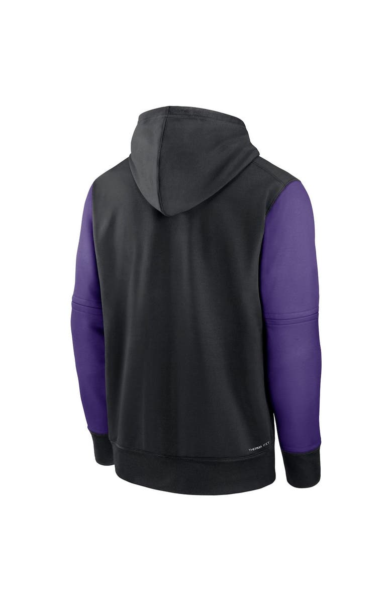 Nike Men's Nike Black/Purple Colorado Rockies Authentic Collection Performance Hoodie, Alternate, color, 