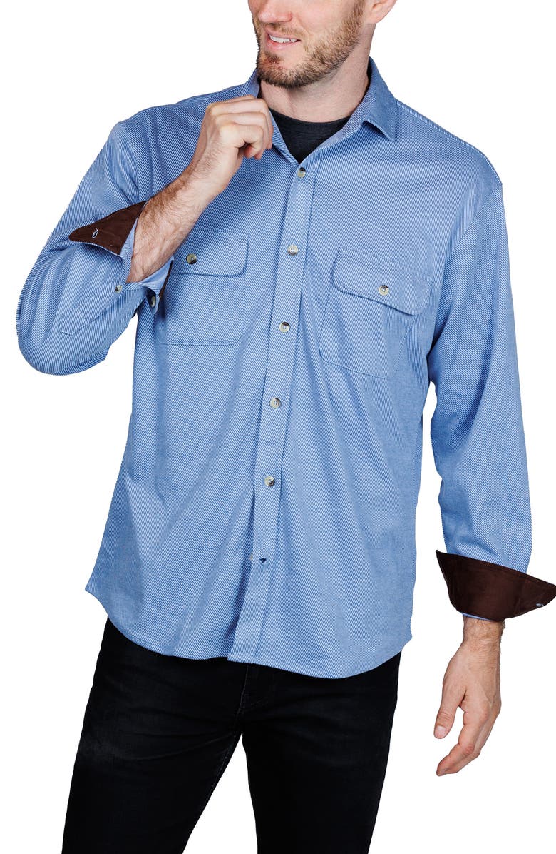 TailorByrd Mélange Solid Shirt Jacket, Alternate, color, Oasis Blue