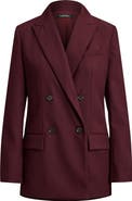 Lauren Ralph Lauren Double Breasted Wool Blend Twill Blazer