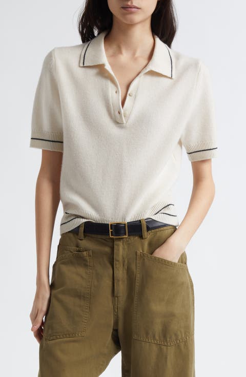 Carline Cashmere Polo Sweater