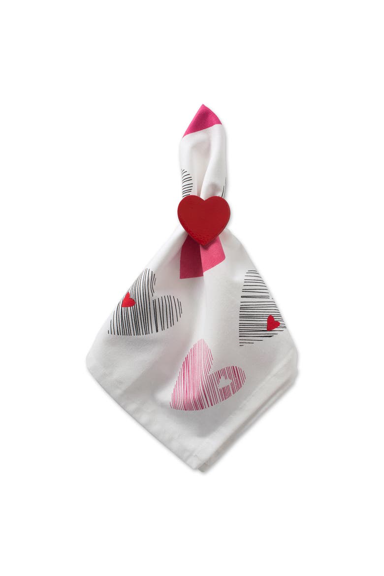 Hearts Collage Print Napkin Set/6, Alternate, color, Hearts Collage Print