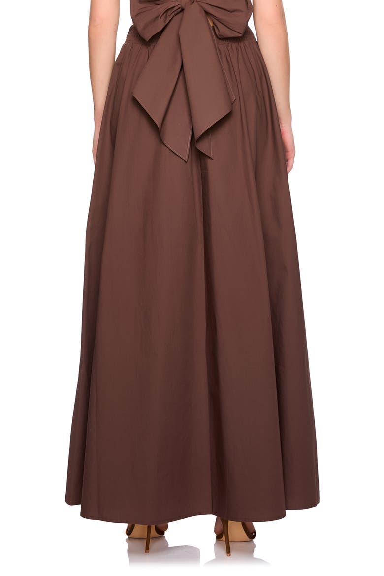Cotton Poplin Maxi Skirt, Alternate, color, BROWN