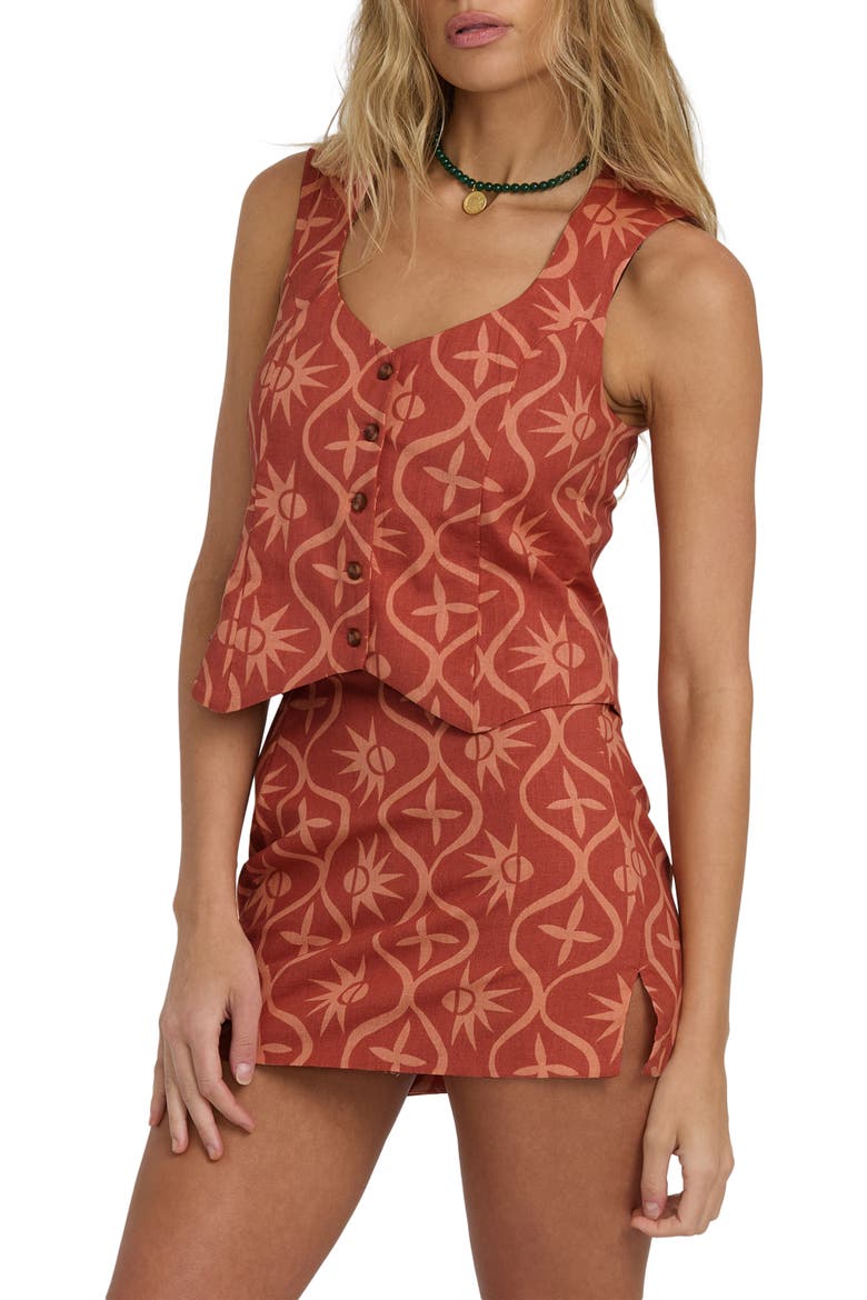 Sunny Waves Vest, Alternate, color, DARK CHINO