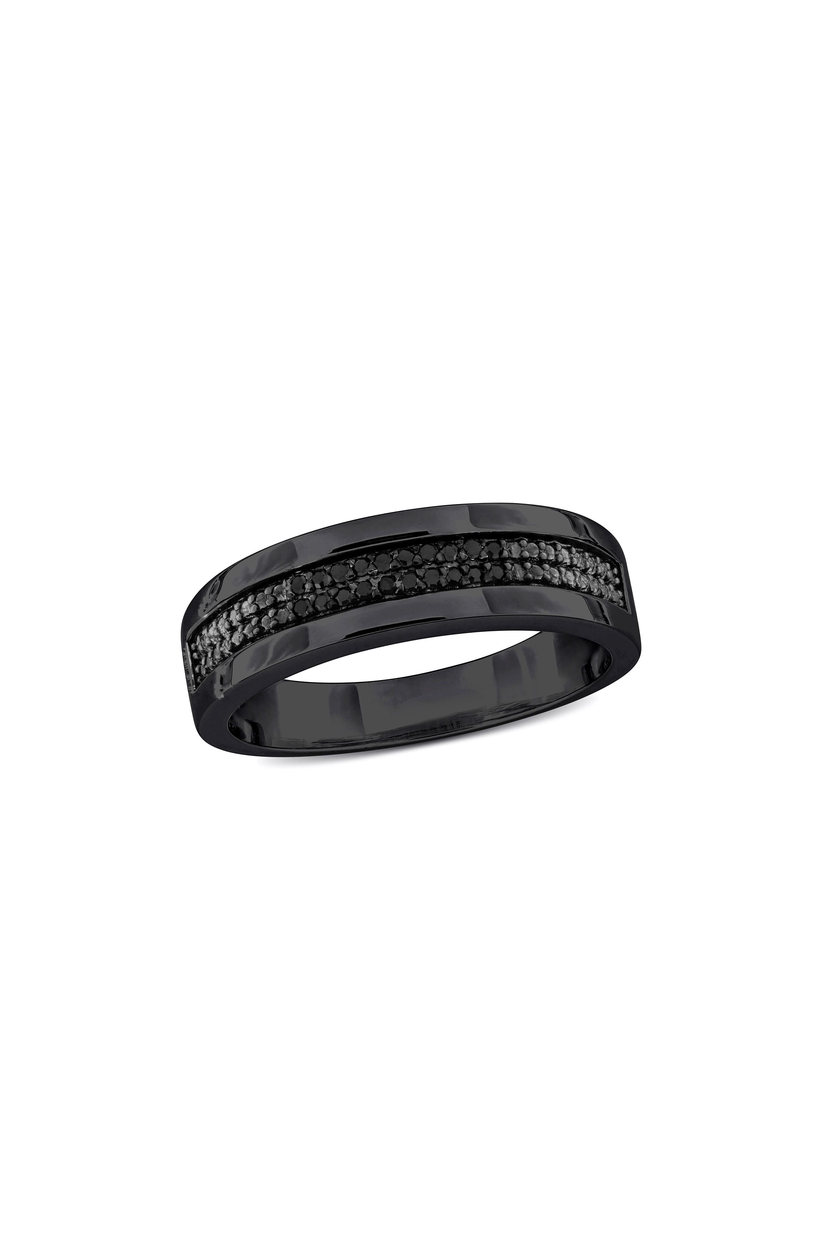 DELMAR Men's Black Diamond Band Ring - 0.10ct.