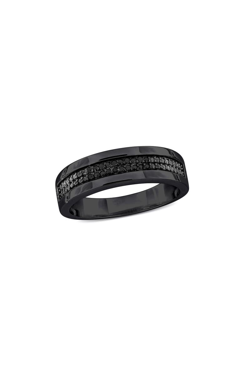Men's Black Diamond Band Ring - 0.10ct., Main, color, BLACK