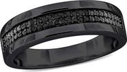 DELMAR Men's Black Diamond Band Ring - 0.10ct.