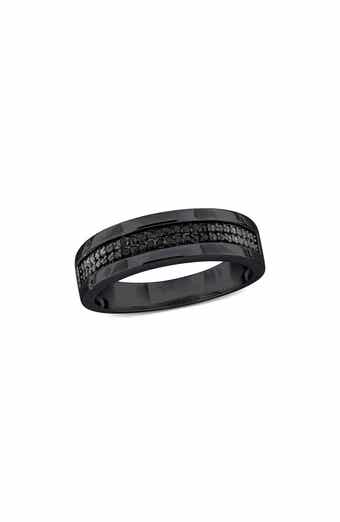 DELMAR Men's Black Diamond Band Ring - 0.10ct.