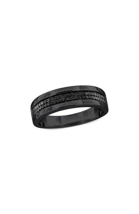 DELMAR Men's Black Diamond Band Ring - 0.10ct.